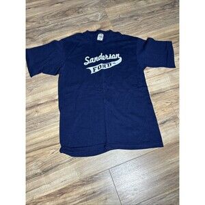 Vintage Single Stitch Sanderson FORD T Shirt Navy Blue Large Fruit of The Loom